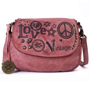 Kompanero leather crossbody bag love vintage